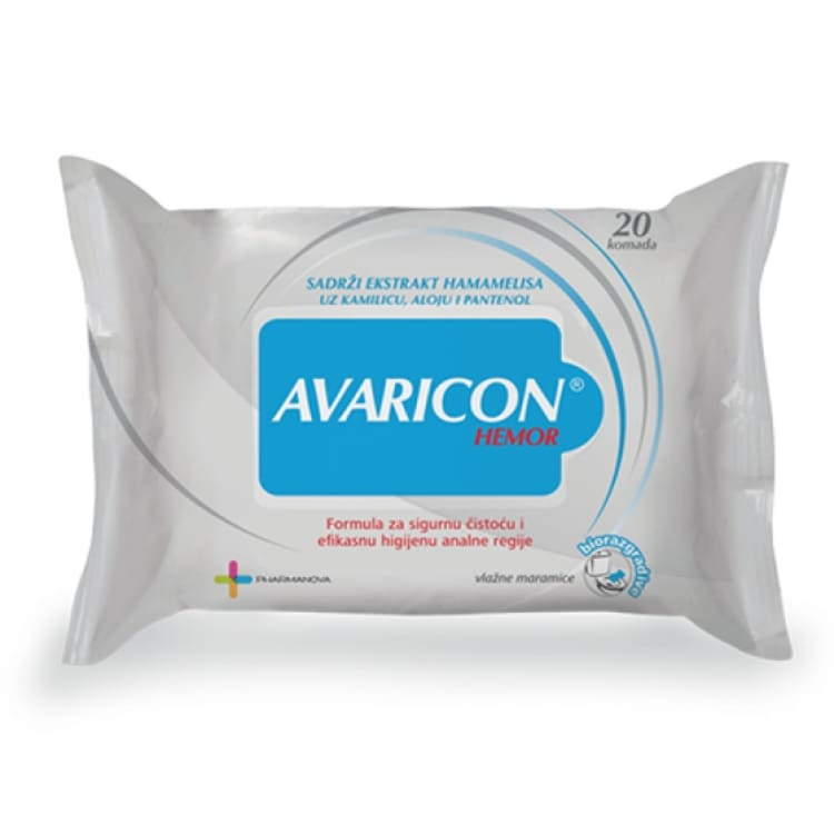 Avaricon Hemor vlažne maramice 20 komada